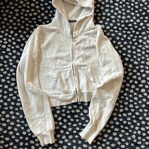 Brandy Melville Off-White Zip-Up Jacket